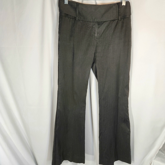Tahari Black w/Stitching Pinstripes Wide Leg Dress Pants Size 2 - Picture 1 of 10